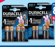 Duracell Ultra Power Alkaline Batteries AA 4 Pack-Per Pack
