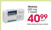 Vermox 500mg 1 Tablet-Each