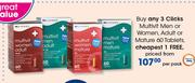 Clicks Multivit Men Or Women, Adult Or Mature-60 Tablets Per Pack