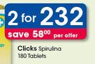 Clicks Spirulina-2x180 Tablets Per Offer