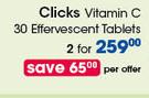 Clicks Vitamin C Effervescent-2x30 Tablets Per Offer