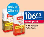 Vital Value Packs-40 Tablets Per Pack