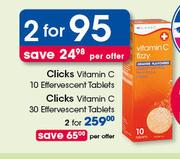 Clicks Vitamin C Effervescent-2x30 Tablets Per Offer
