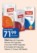 Vital Men 60 Capsules,Women 60 Capsules,Cod Liver Oil 90 Capsules-Per Pack
