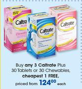Caltrate Plus-30 Tablets Or 30 Chewables Each