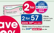 Clicks Herbal Calm-2x20 Tablets Per Offer