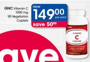 GNC Vitamin C 1000mg-90 Vegetarian Caplets Per Pack