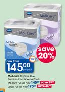 Molicare Daytime Blue Premium Incontinence Pants Large Pull Up-Per Pack