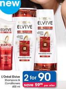 L'Oreal Elvive Shampoos & Conditioners-2 x 400ml
