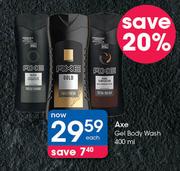 Axe Gel Body Wash-400ml Each