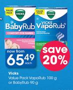 Vicks Value Pack Vaporub 100g Or Bodyrub 90g-Each