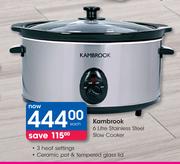 Kambrook 6Ltr Stainless Steel Slow Cooker-Each