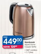 Kambrook 1.7Ltr 360 Degree Aspire Dome Copper Kettle-Each