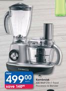 Kambrook 400 Watt 2 In 1 Food Processor & Blender-Each