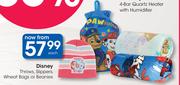 Disney Throws, Slippers, Wheat Bags Or Beanies-Each