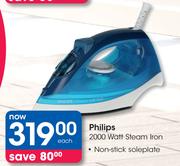 Philips 2000 Watt Non Stick Soleplate Steam Iron-Each