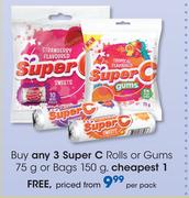 Super C Rolls Or Gums-75g Or Bags-150g Per Pack