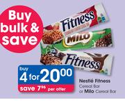 Nestle Fitness Cereal Bar Or Milo Cereal Bar-For 4
