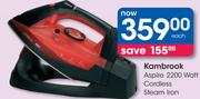 Kambrook Aspire 2200 Watt Cordless Steam Iron-Each