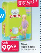 Clicks Made 4 Baby Pants XL 30-Per Nappy