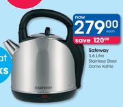 Safeway 3.6Ltr Stainless Steel Dome Kettle-Each