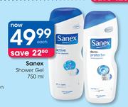 Sanex Shower Gel-750ml Each