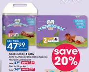 Clicks Made 4 Baby Softly Cushioned Disposable New Born Nappies-Per Pack