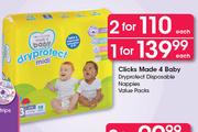 Clicks Made 4 Baby Dryprotect Disposable Nappies Value Packs-Each