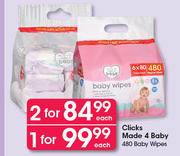 Clicks Made 4 Baby Wipes-80's Each