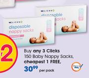 Clicks Baby Nappy Sacks-150's Per Pack