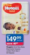 Huggies Gold New Baby Disposable Nappies Jumbo Pack Size 2-66's Per Pack