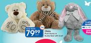 Clicks Plush Bunny Or Buddy Bear With Scarf-Each