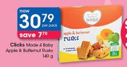 Clicks Made 4 Baby Apple & Butternut Rusks-140g Per Pack