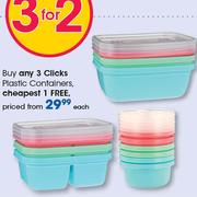 Clicks Plastic Containers-Each