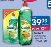 Sunlight Dishwashing Liquid 750ml+Pouch Refill