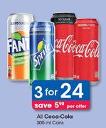 All Coca-Cola 300ml Cans-For Any 3