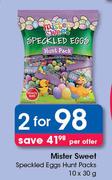 Mister Sweet Speckled Eggs Hunt Packs-2x10x30g Per Offer