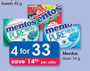Mentos Gum-4x14g Per Offer