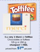 Merci Or Toffifee Chocolates Or Toffees-125g Or 250g Per Pack