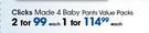Clicks Made 4 Baby Pants Value Pack-Each