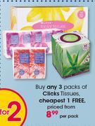 Clicks Tissues-Per Pack