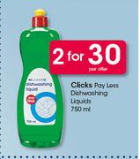 Clicks Pay Less Dishwashing Liquid-2x750ml