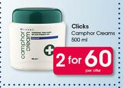 Clicks Camphor Cream-2 x 500ml