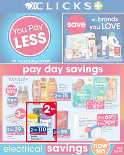 Clicks : You Pay Less (23 July - 6 Aug 2019), page 1