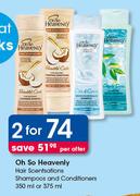  Oh So Heavenly Hair Scentsations Shampoos & Conditioners-350ml Or 375ml-For 2