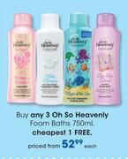 Oh So Heavenly Foam Baths-750ml Each