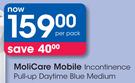 Moli Care Mobile Incontinence Pull Up Daytime Blue Medium-Per Pack
