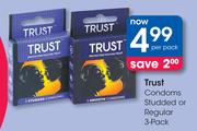 Trust Condoms Studded Or Regular 3 Pack-Per Pack