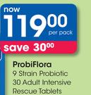 ProbiFlora 9 Strain Probiotic 30 Adult Intensive Rescue Tablets-Per Pack