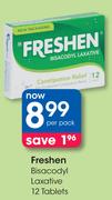 Freshen Bisacodyl Laxative 12 Tablets-Per Pack